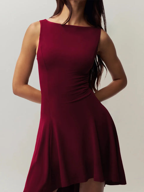 high-low-round-neck-sleeveless-dress OhSoStyled - Sophia's Style in Burgundy-12